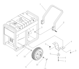 Deluxe Wheel Kit Diagram and Parts List for 1003-0  Briggs and Stratton Generator